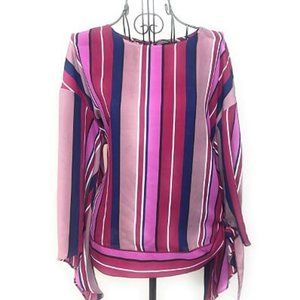 Worthington Bell Sleeves Multicolor Stripes